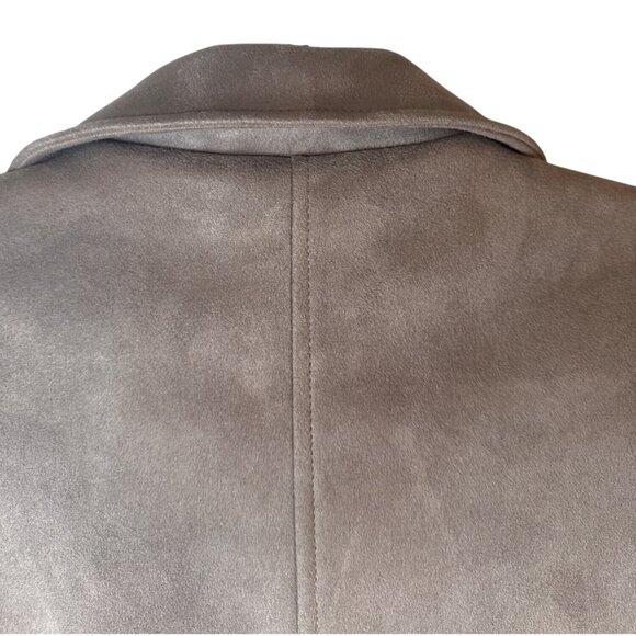 ZARA Gray Large Faux Suede Biker Jacket - Picture 11 of 16